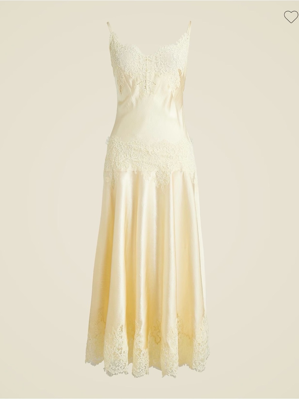 ISO!!! J. Crew Cream Satin Maxi Slip Dress with Lace Trim